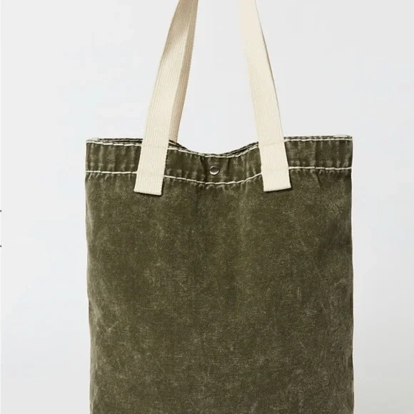 True Religion Olive Green Tote Bag with Gold Embroidery NWT - Picture 5 of 7